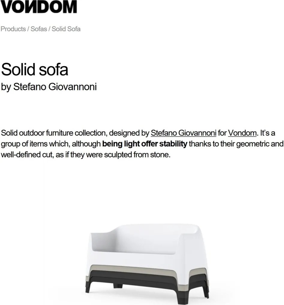 Set de 4 Canapele moderne de exterior / interior design premium SOLID SOFA 55022 Vondom