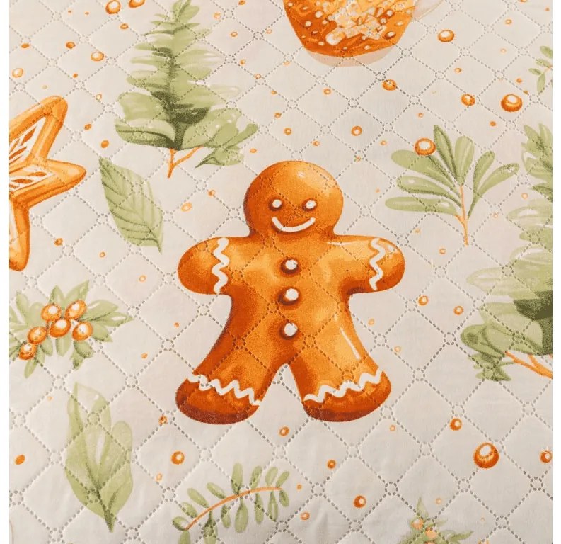 Cuvertura de pat cu model WINTER GINGERMAN, alb Dimensiune: 220 x 240 cm