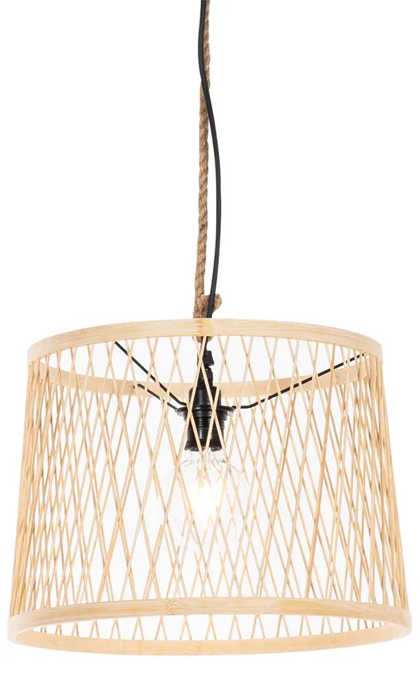 Lampă suspendată rustică pentru exterior din ratan 40 cm - Calamus