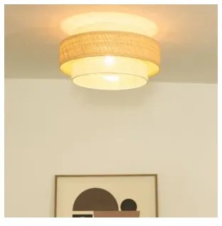 Plafonieră BOHO 1xE27/60W/230V Ø 40 cm iută/crem