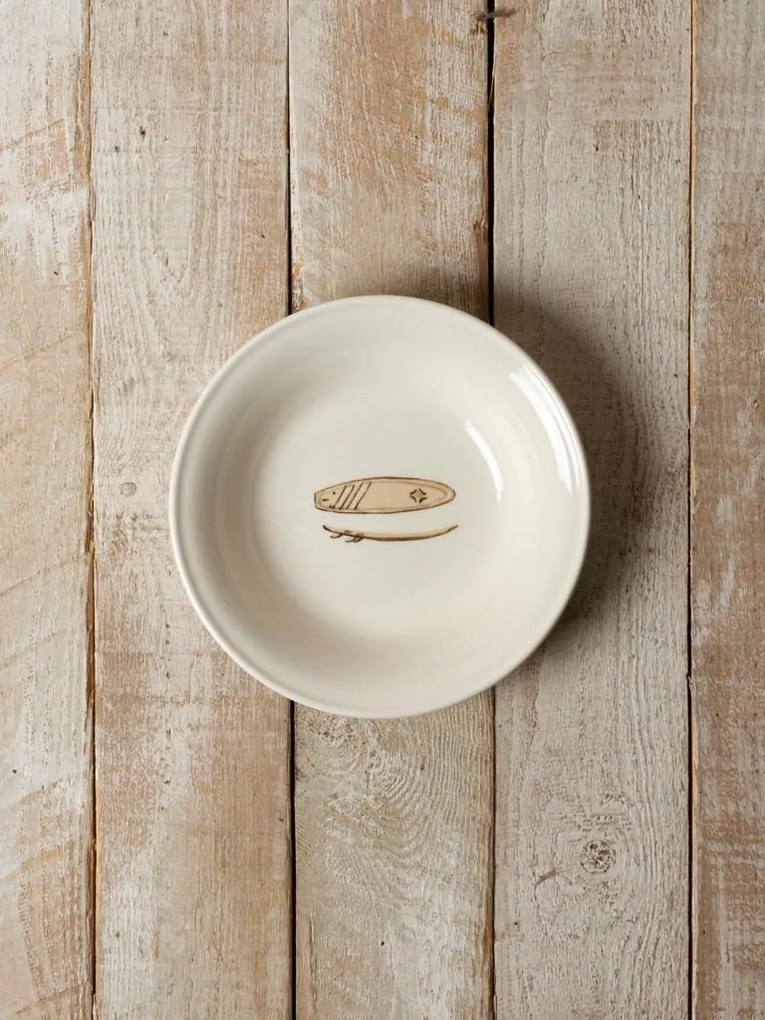 Farfurie adanca, vintage, din ceramica, D20.5cm, Surf