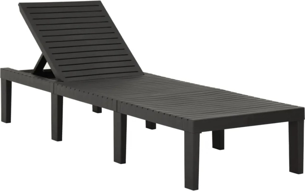 Șezlong de grădină HAITI cu saltea, 65×195×78cm, antracit I.P.A.E-Progarden