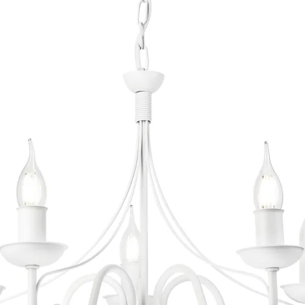 Lustră pe lanț DONATO 5xE14/40W/230V alb