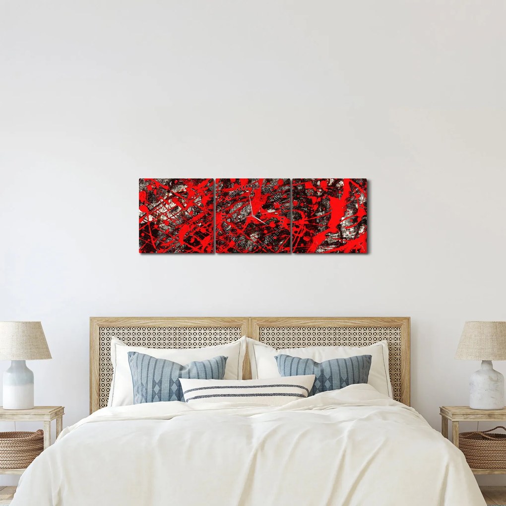 Tablou - Abstracție expresivă (cu ceas) (90x30 cm)