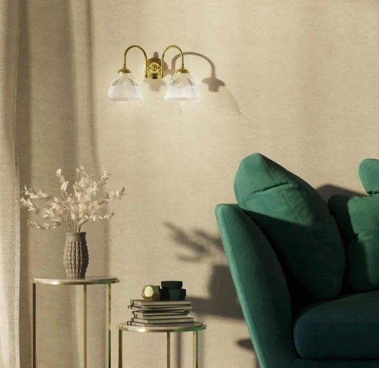 Aplica de perete stil neoclasic din alama si abajur ceramic Elide