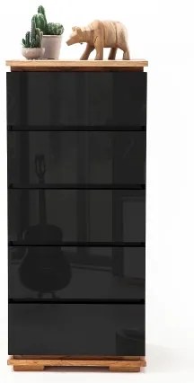 Comodă ARVI, negru/stejar