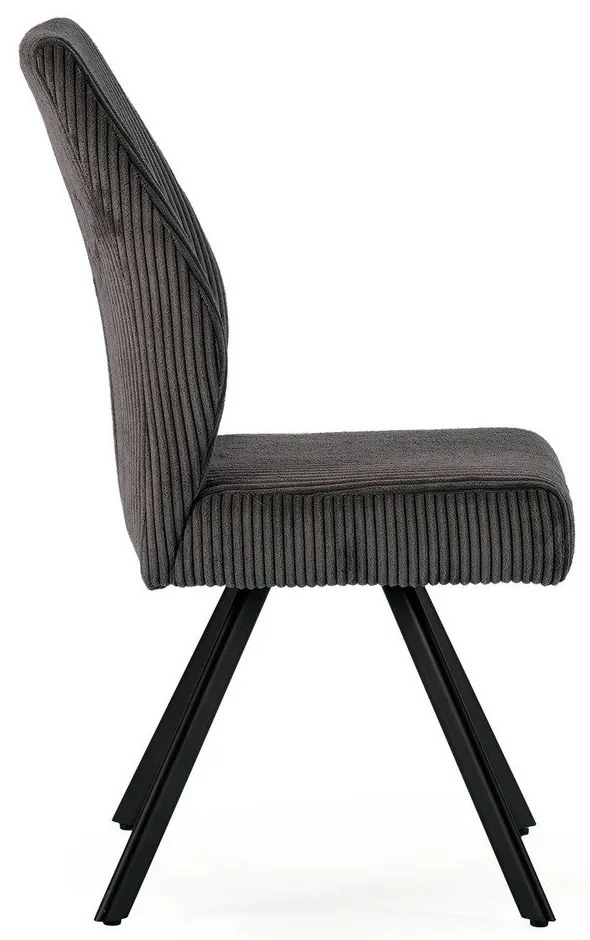 Scaune de dining gri-închis 2 buc. din catifea reiată Anibal – Marckeric