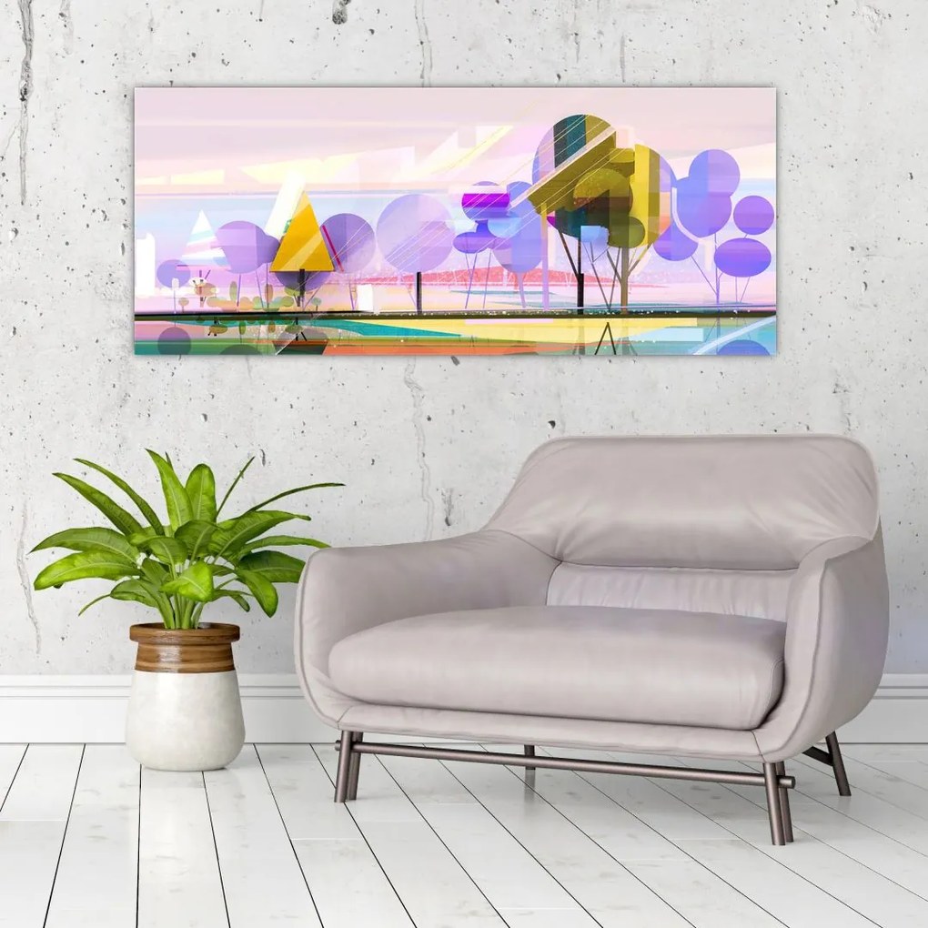 Tablou - Peisaj, abstracție (120x50 cm)