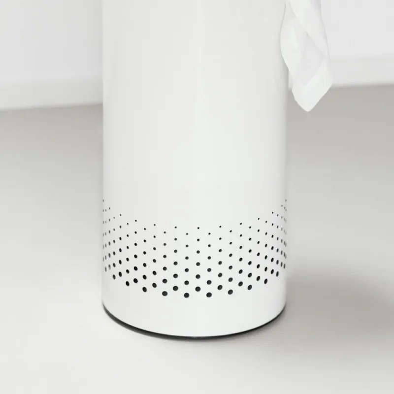 Cos de rufe Brabantia 90300239, 35 L, Capac din pluta, Umplere fara deschidere, Gauri ventilatie, Alb