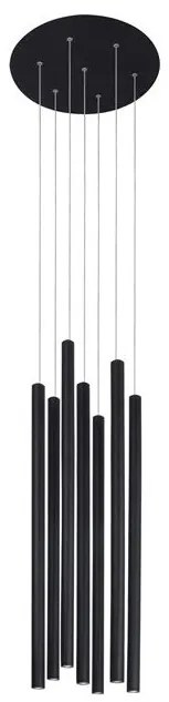 Lustra cu 7 pendule LED design modern ULTRATHIN negru