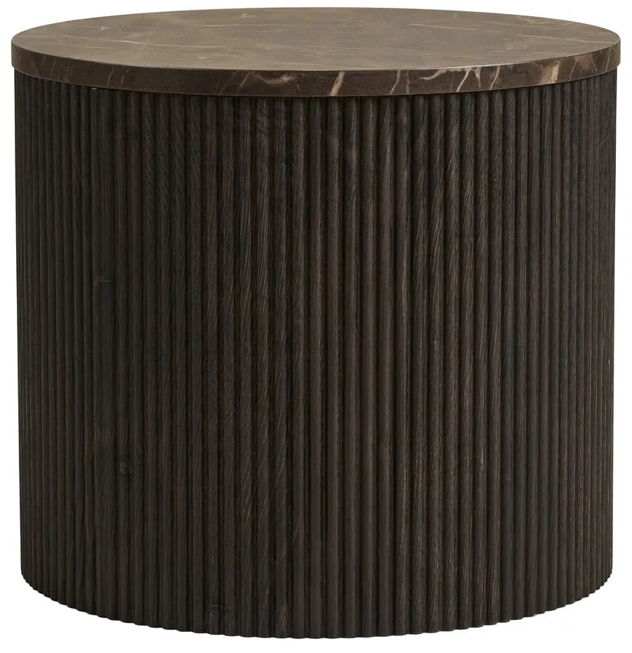Măsuță auxiliară rotundă cu blat cu aspect de marmură ø 45 cm Rota – House Nordic