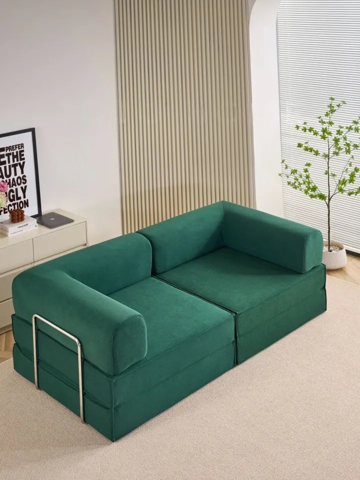 Canapea modulară din memory foam HD – premium, 200x100x70 cm, configurabilă în mai multe moduri (Culoare: Caramiziu)