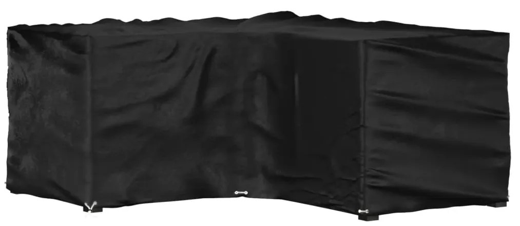 vidaXL Husă mobilier de grădină în formă de L 12 ocheți, 185x185x90 cm