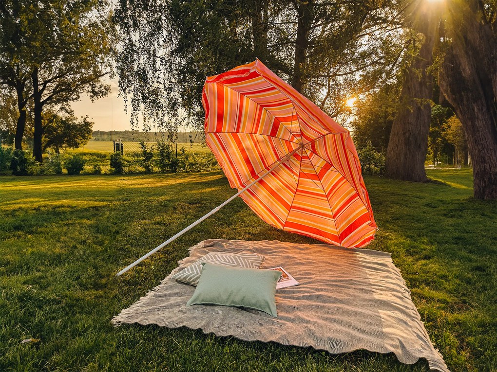 Umbrela de soare rosu-portocaliu, SUNBEAM 180 cm