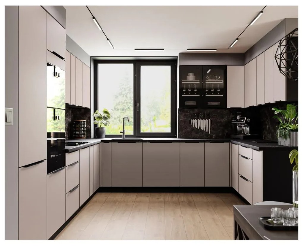 Dulap înalt pentru cuptor încorporat Arikona 60 DPS 210 3S1F (cashmir + negru . 1097069
