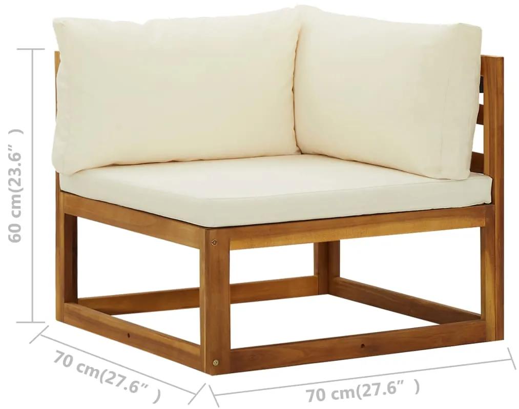 Canapele de colt modulare cu perne, 2 buc., alb crem 1, Crem, Canapea de colt (2 buc.)