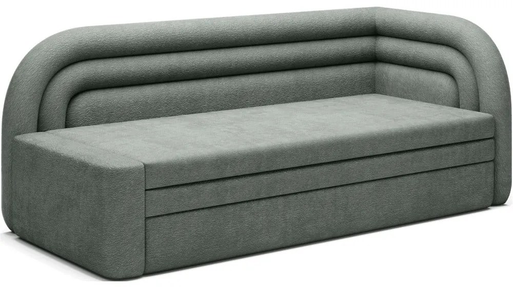 Canapea verde extensibilă/cu spațiu de depozitare cu tapițerie din chenille cu colț pe partea dreaptă 223 cm Fabillo – ELTAP