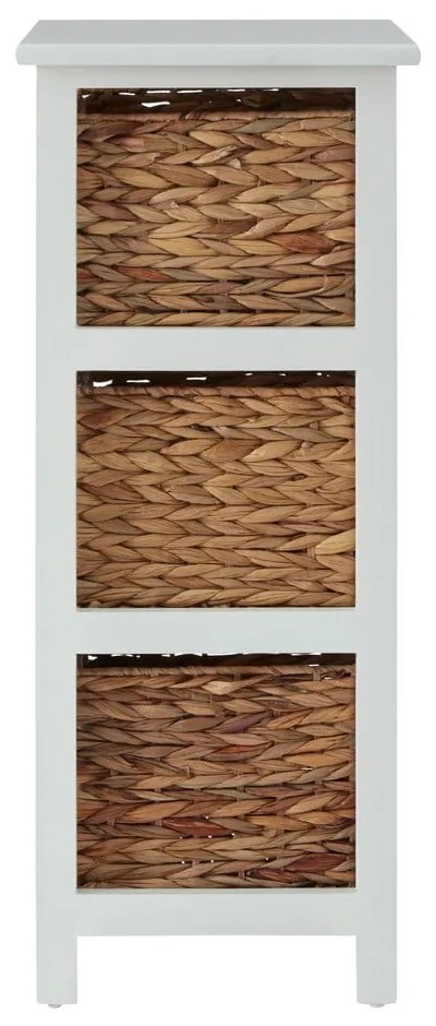 Etajeră de baie albă/în culoare naturală din lemn masiv de paulownia 41x70 cm Padstow – Premier Housewares