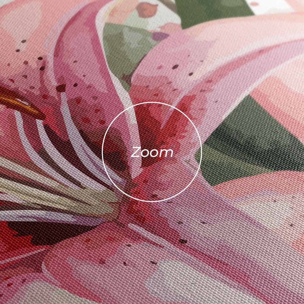 Tablou Canvas, 20x30cm, Dormitor si Living, Flori, Crini, Beautiful Pink Lily