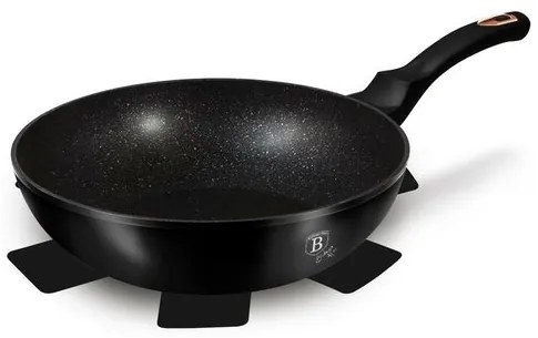 Tigaie Wok cu suprafața marmură Berlinger Haus Black Rose Collection, 30 cm