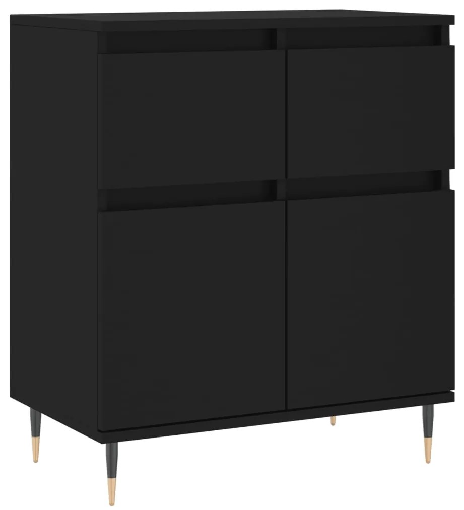 831109 vidaXL Servantă, negru, 60x35x70 cm, lemn prelucrat