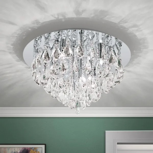 Plafonieră de cristal Orion DLU 2516/45 CELESTE 6xG9/40W/230V d. 45 cm crom