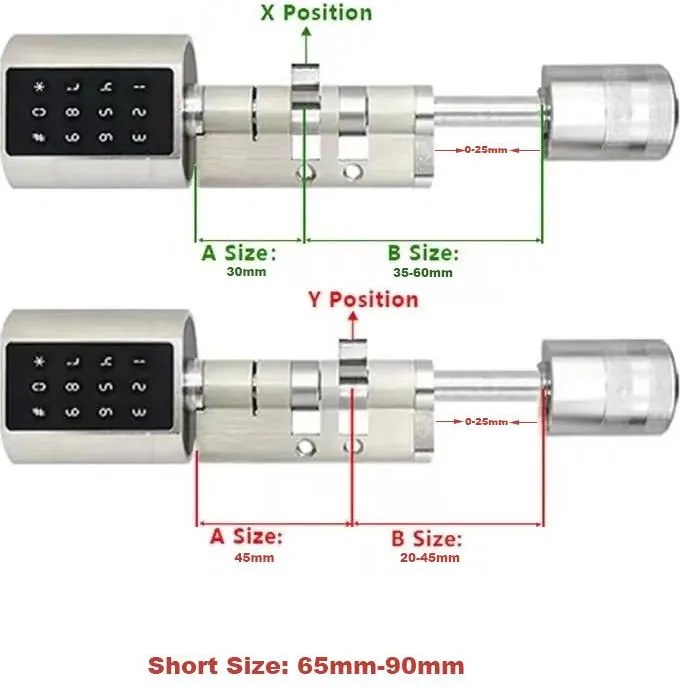 Butuc Incuietoare inteligenta, AMA 2H Smart, 65 - 90 mm, Negru, cu APP TT Hotel