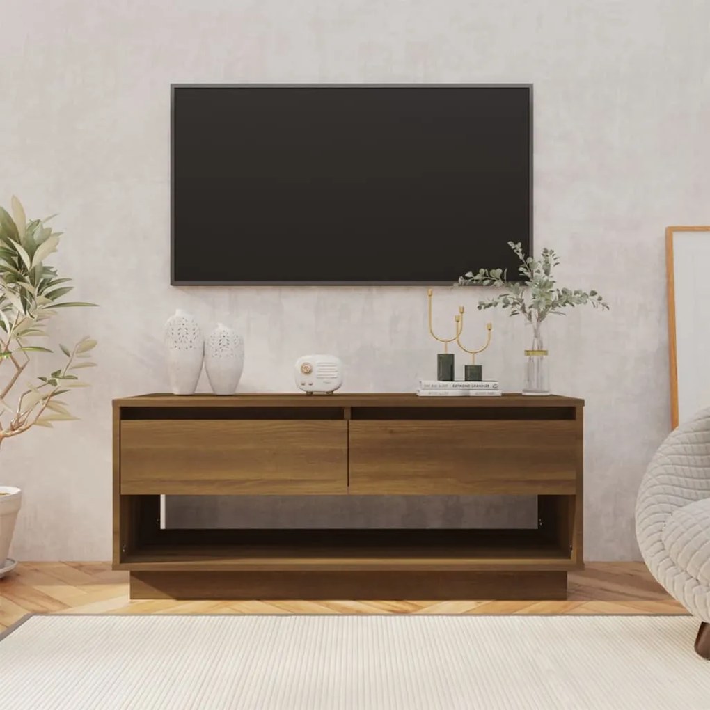 812974 vidaXL Comodă TV, stejar maro, 102x41x44 cm, PAL