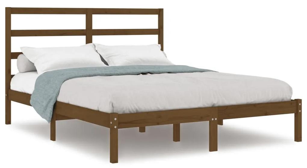 3104931 vidaXL Cadru de pat, maro miere, 120x200 cm, lemn masiv de pin