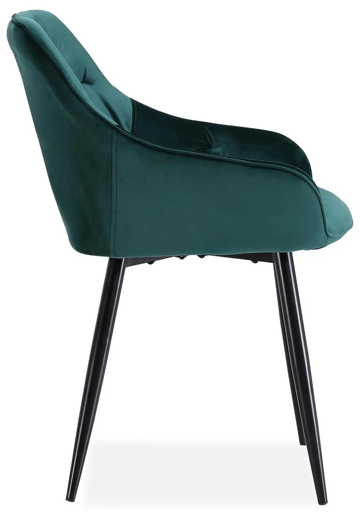 K487 Verde Închis - SCAUN MODERN MATLASAT GLAMOUR PENTRU LIVING/SUFRAGERIE CATIFEA