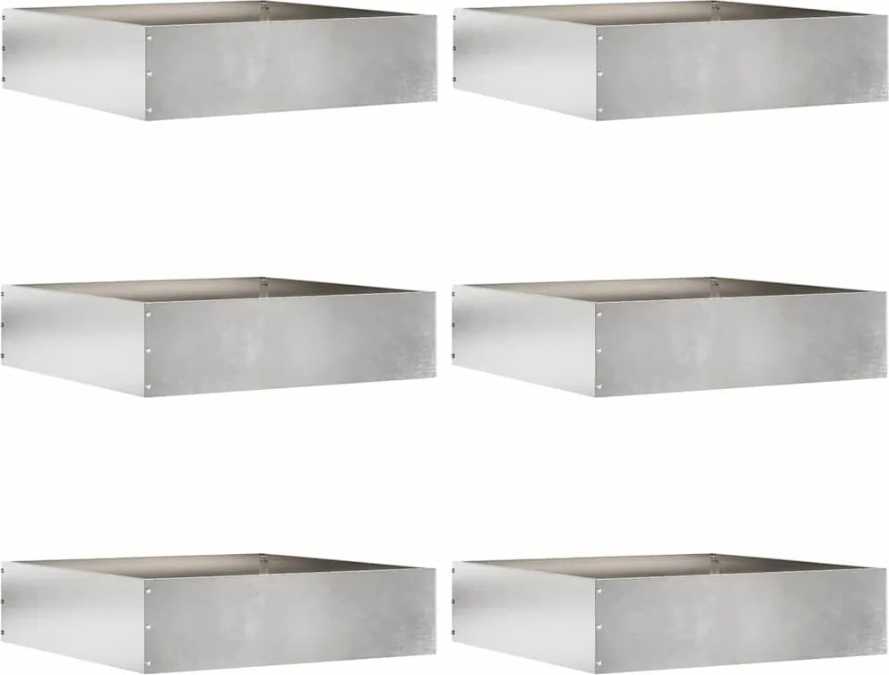 vidaXL Margine pentru gazon 6 pcs Argintiu 50 x 50 x 13 cm