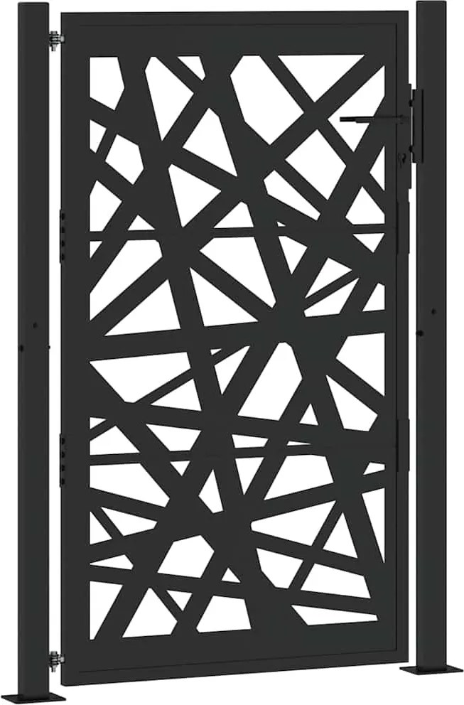 vidaXL Poartă de grădină neagră 100x150 cm, oțel, design luminos
