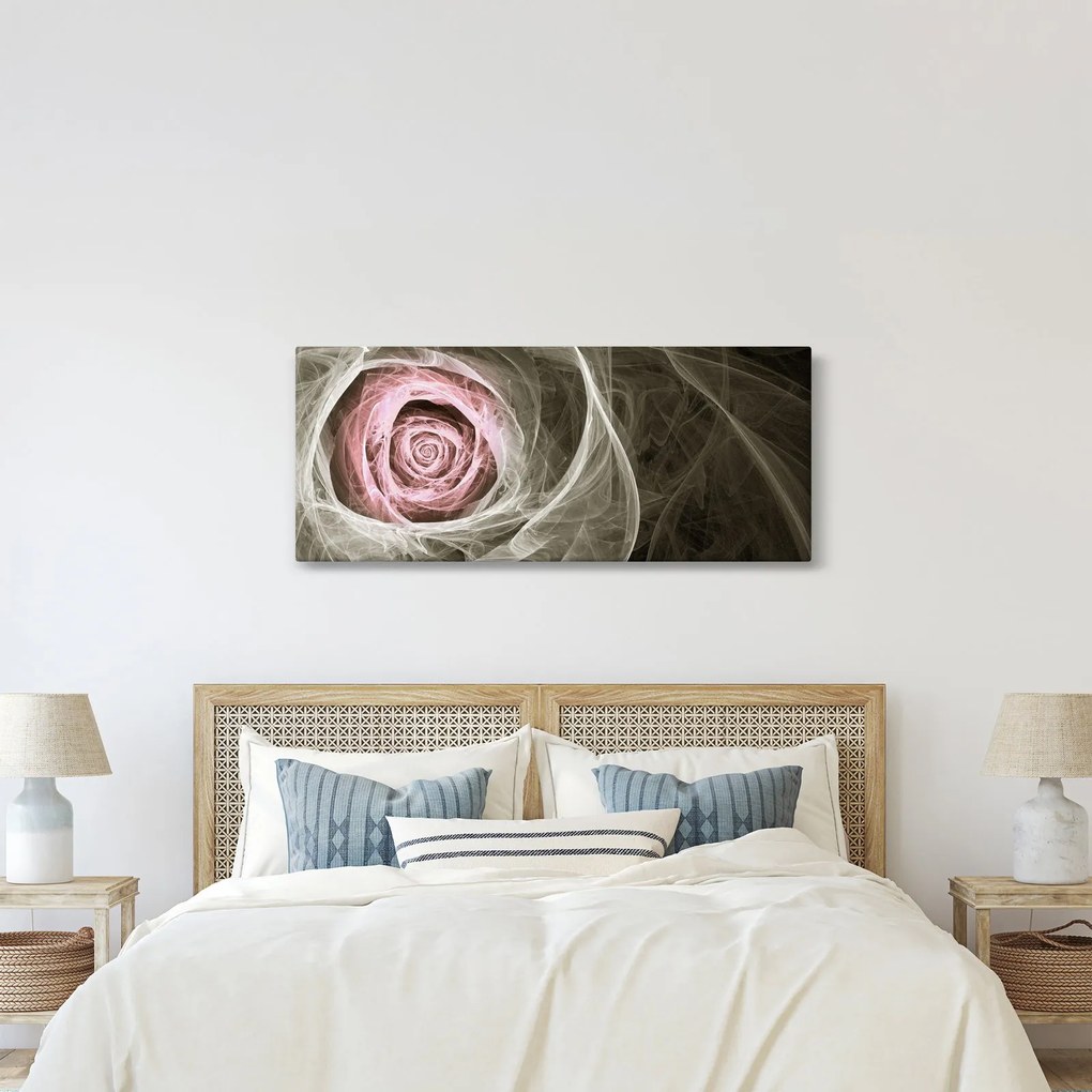 Tablou - Abstract trandafir roz deschis roz (120x50 cm)