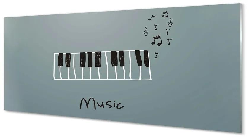 Tablouri pe sticlă note de pian