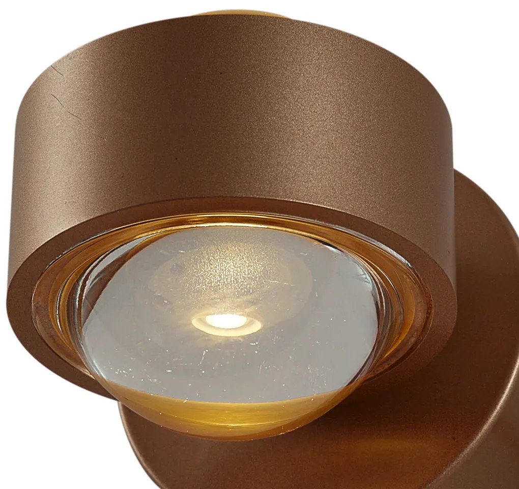Lampă de perete de design bronz închis incl. LED IP44 - Lens
