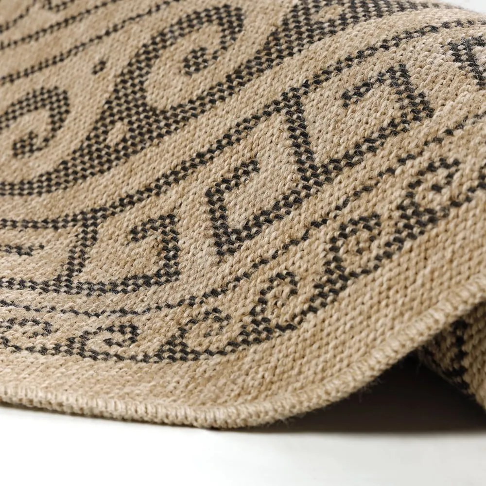 Covor de exterior negru/bej rotund ø 80 cm Comilla – Ayyildiz Carpets