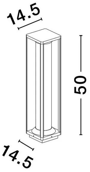 Stalp iluminat exterior decorativ IP65 PACIFIC H-50cm