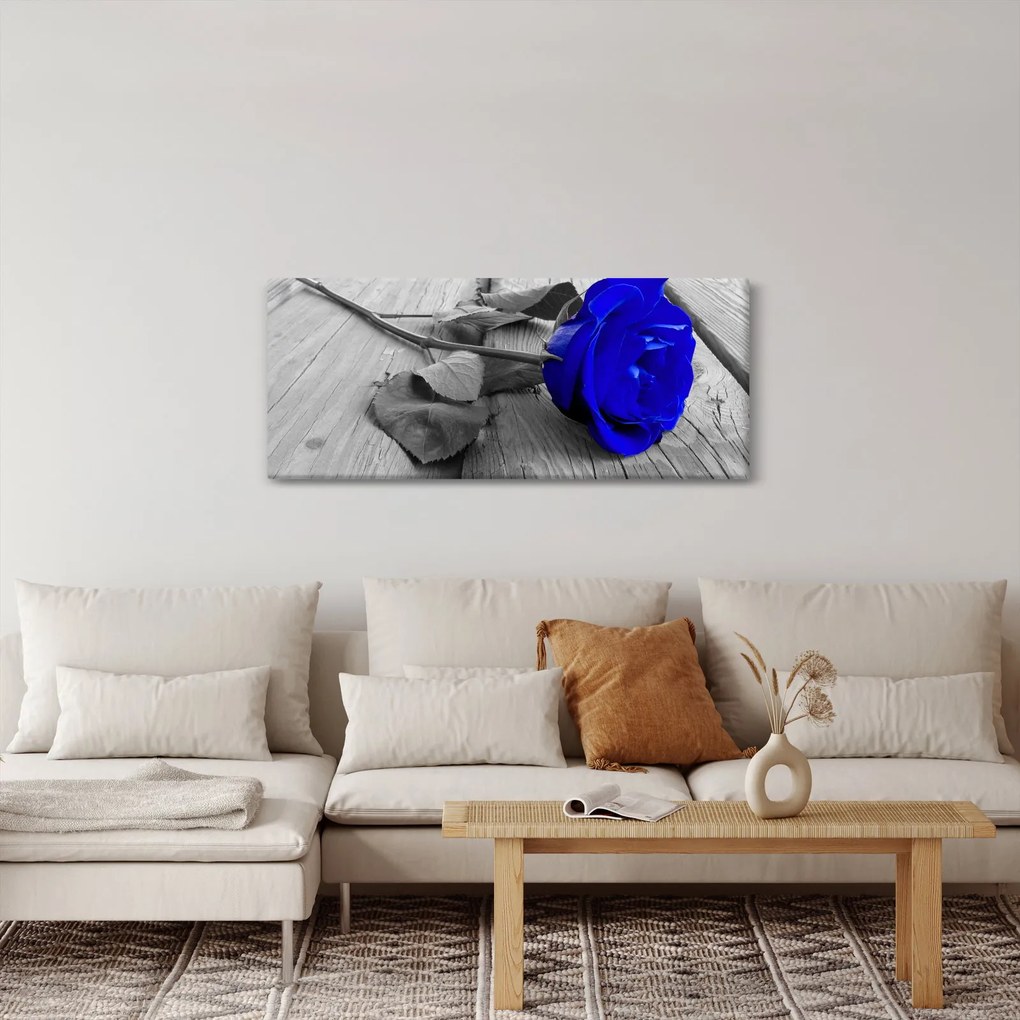 Tablou - Trandafir albastru (120x50 cm)