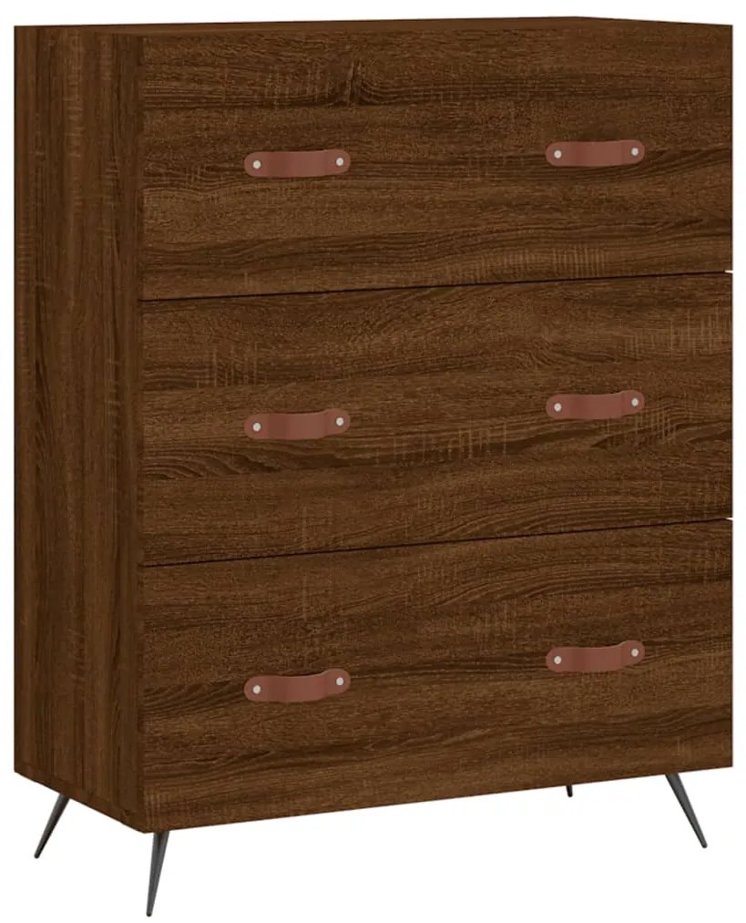 827827 vidaXL Comodă cu sertare, stejar maro, 69,5x34x90 cm, lemn prelucrat