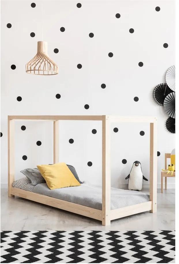 Cadru pat din lemn de pin, în formă de căsuță Adeko Mila KM, 135 x 190 cm