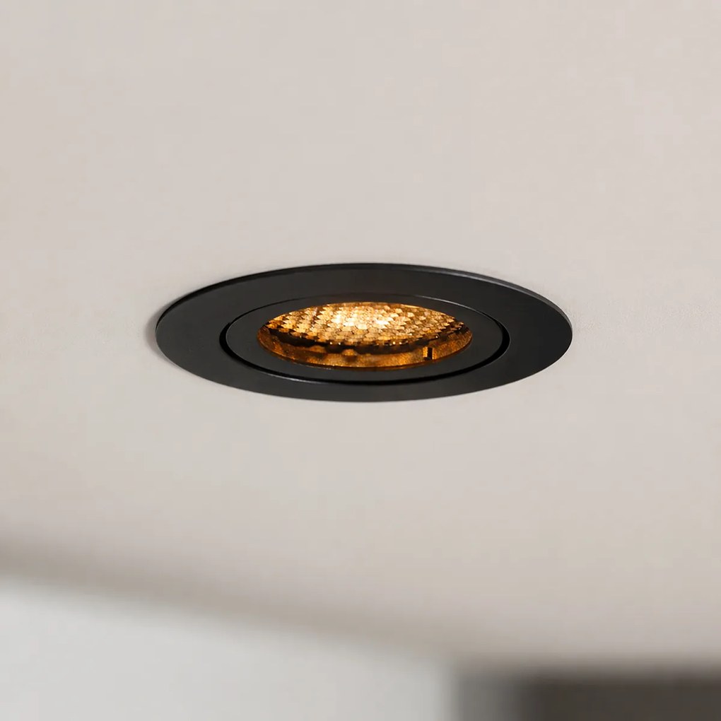 Spot încastrat inteligent negru, inclusiv WiFi GU10 reglabil - Ude Honey