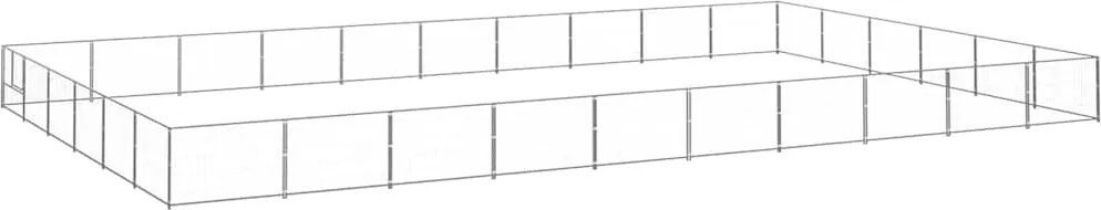 vidaXL Padoc pentru câini, argintiu, 60 m², oțel