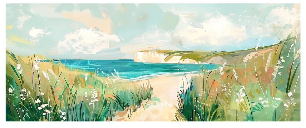 Tablou 60x150 cm Gouache Sea – Styler