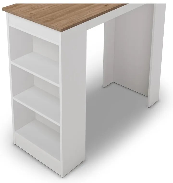 Masă de bar cu blat cu aspect de lemn de stejar 52x120 cm Peru – Marckeric