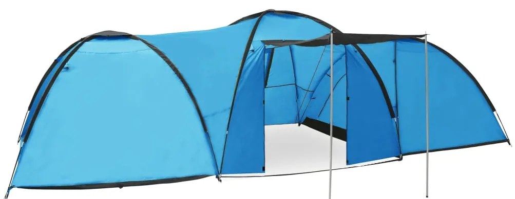 vidaXL Cort camping tip iglu, 8 persoane, albastru, 650x240x190 cm