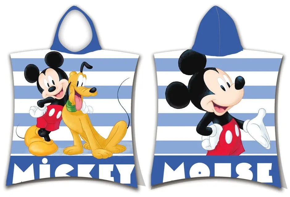 Poncho pentru copii albastru din frotir Mickey – Jerry Fabrics