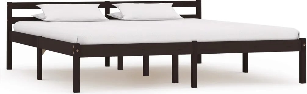 vidaXL Cadru de pat, maro închis, 160 x 200 cm, lemn masiv de pin