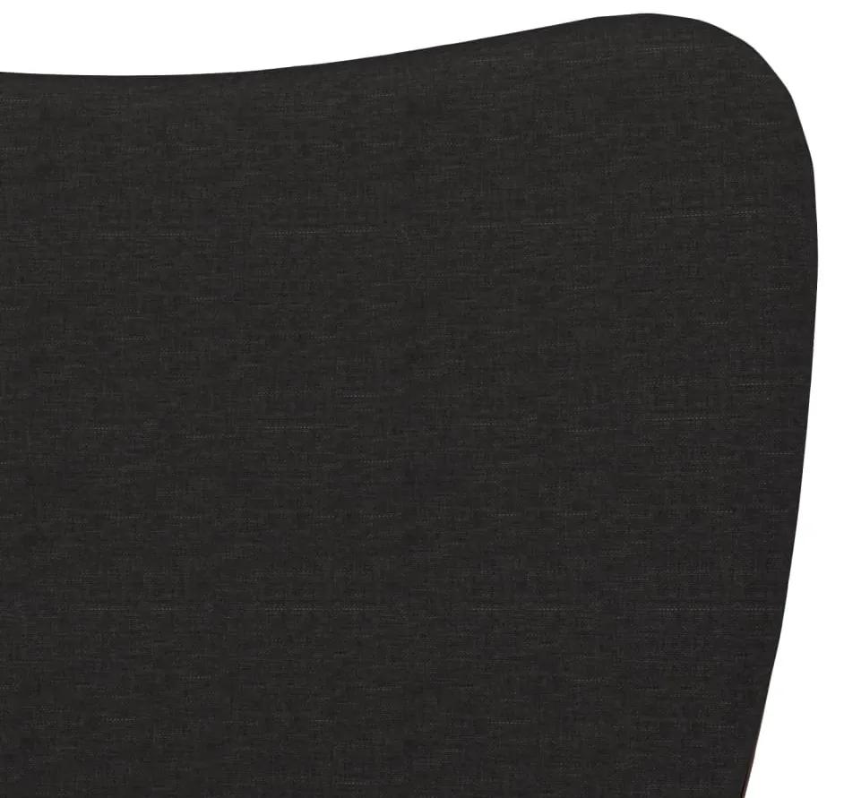 Scaune de bucatarie, 2 buc., negru, textil si piele ecologica 2, Negru