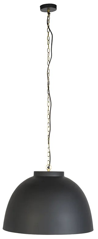Lampă suspendată neagră cu interior din alamă 60 cm - Hoodi