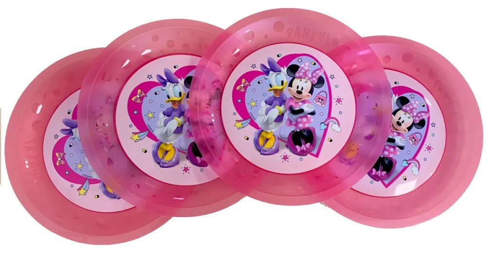 Disney Minnie Junior set de 4 farfurii plate de plastic premium micro, 21 cm